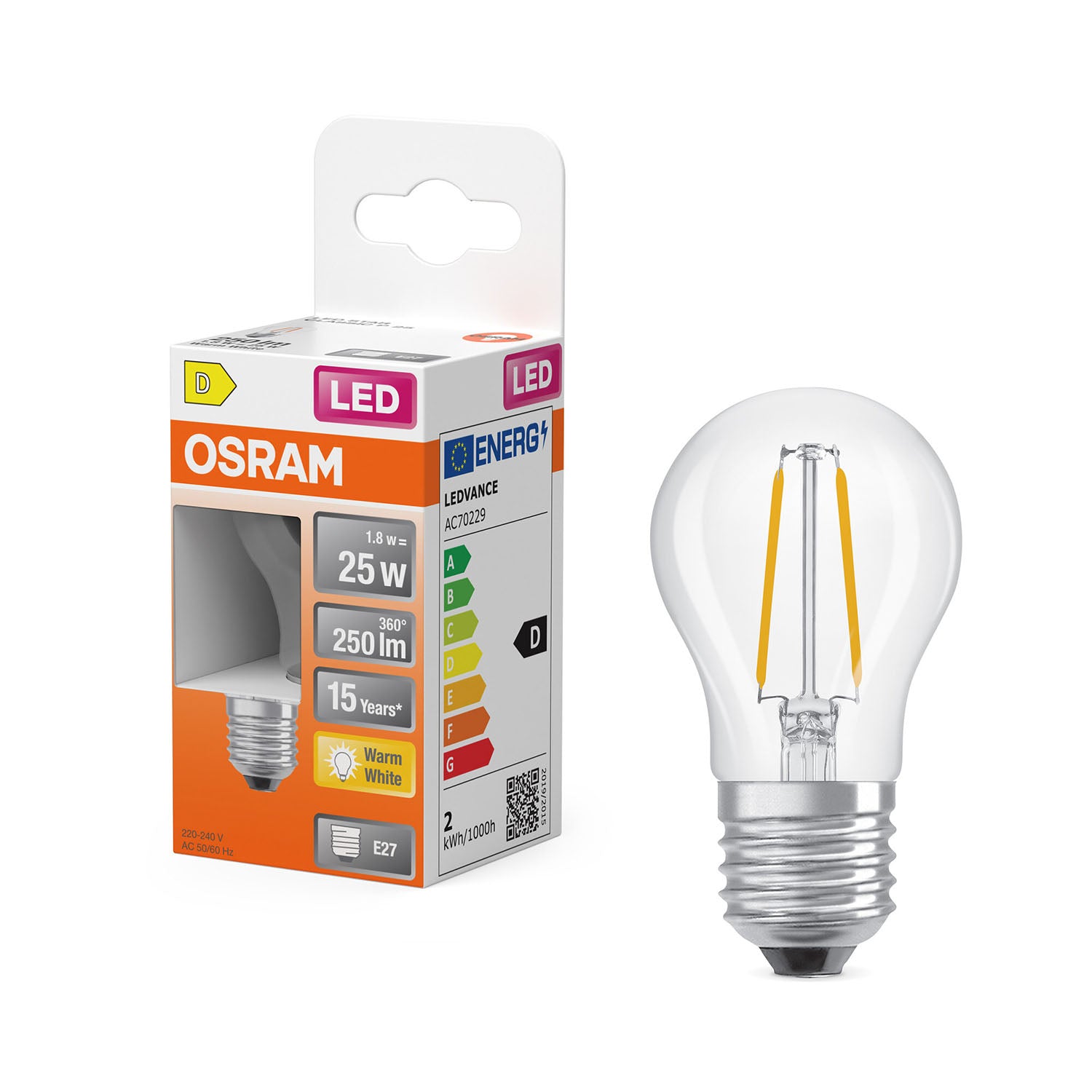 osram-osram-led-retrofit-classic-p 1,8W 827 Clear E27